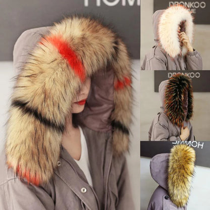 Women Faux Fur Collar Scarf Winter Warm Thick Imitation Fur Shawl Collar Plush Fluffy Neck Warmer Scarves Coat Accessories