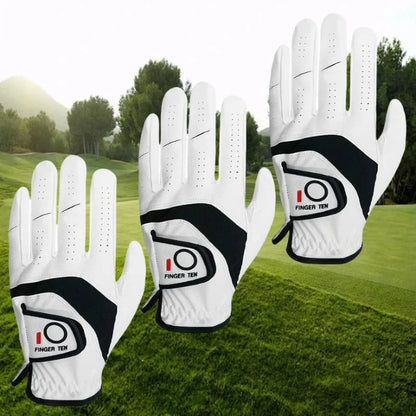 Golf Gloves Men Golfer Left Hand Right Handed Leather All Weather Grip 3 Pack