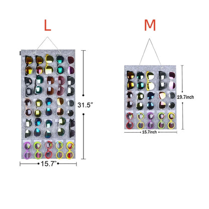 1 Pcs Sunglasses Felt Storage Hanging Bag Sunglasses Accessories Hanging Display Rack Behind the Door Wall Storage Organizer New
