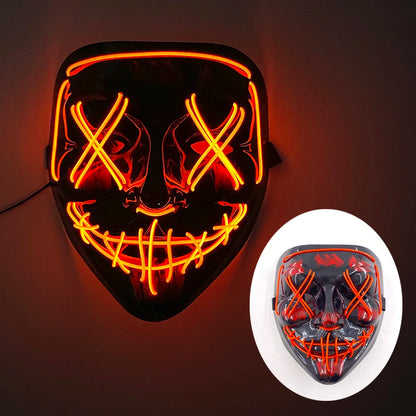 New Arrival Halloween Mask Horror Venom  LED Luminous Mask Cosplay Costume Makeup Prom Party