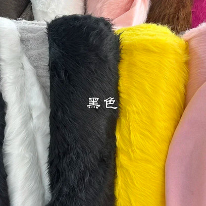 Soft Long Hair Plush Fabric Faux Fur by the Meters for Toy Upholstery Cosplay Diy Sewing Cloth Black Blue Purple  Gray Beige Red