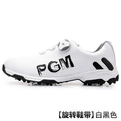 PGM Golf Men's Shoe Rotating Lace Waterproof, Breathable, Non Slip Sports Shoe
