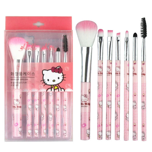Sanrio Makeup Brush Set Hello Kitty Eyeshadow Foundation Blush Brush Women Cosmetic Beauty Tools Kit Girl Birthday Gift With Box