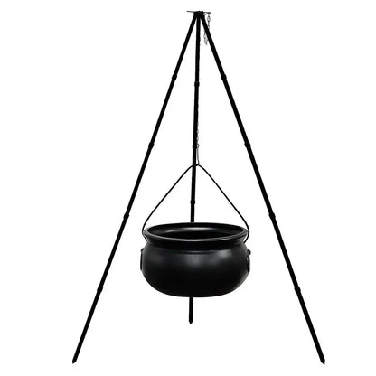 Halloween Decor Outdoor Large Witch Cauldron on Tripod With Lights Candy Bucket Halloween Bonfire Horror Carnival Party Decor