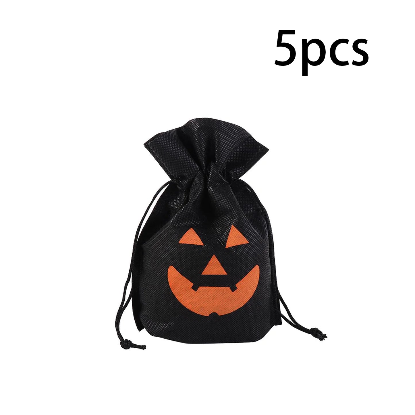 5/10/20 PCS Halloween Pumpkin Candy Bag Non-Woven Fabric Drawstring Storage Bags Gift Packaging Pouch Party Supplies Kid Favor