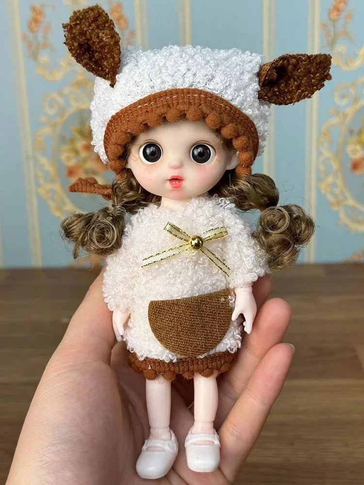 Lovely 17cm Doll 1/8 Bjd Dolls Mini Playhouse Doll Toy Kids Girls Dolls Toy Gift