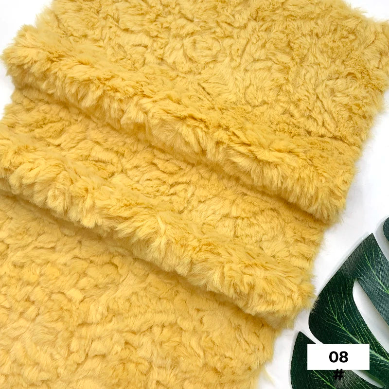 25x45cm Embossed Microfiber Plush Faux Fur Furry Fabric Soft Imitation Rabbit Fur DIY Doll Garment Coat Jacket Sewing Material