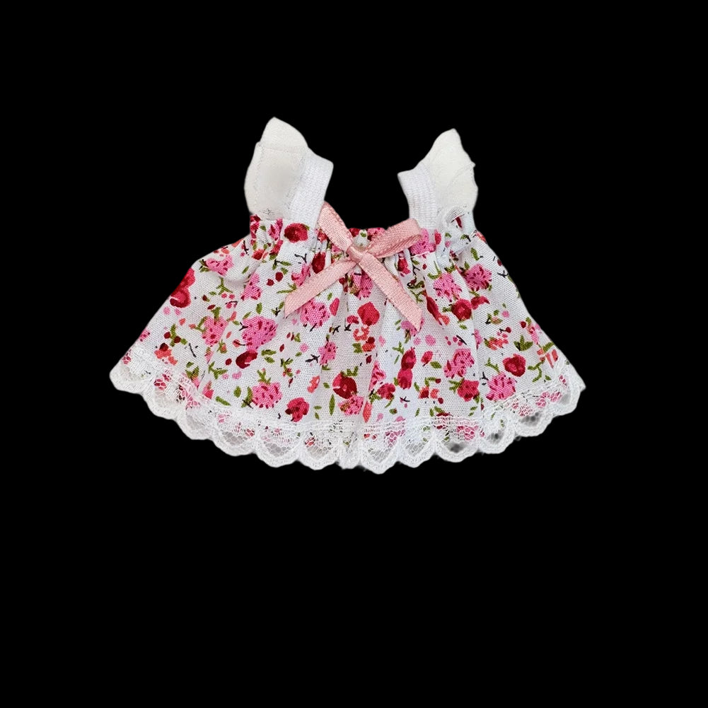 For Labubu 4.0 the Monsters Pin for Love Series Doll Clothes Mini Floral Skirt Dress for Mini Labubu Doll Clothes Accessories