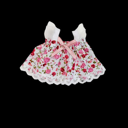 For Labubu 4.0 the Monsters Pin for Love Series Doll Clothes Mini Floral Skirt Dress for Mini Labubu Doll Clothes Accessories