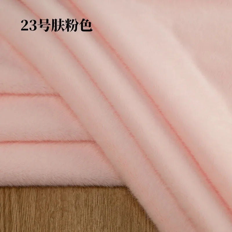 5mm Stretch European Mink Faux Fur Fabric High-Low Pattern for Clothing Scarves Hats Photo Props DIY Craft Decoration