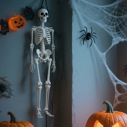 1pc Halloween Skull Skeleton 40cm Posable Skeleton Human Shape Bones Halloween Party Home Decorations Haunted House Horror Props