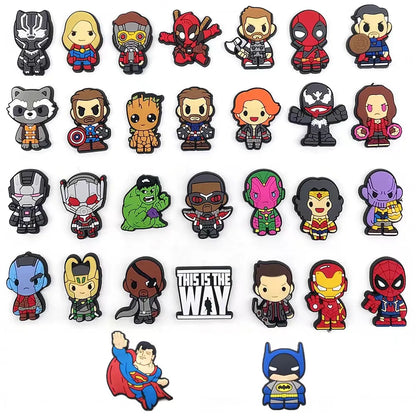 Cute Disney  Marvel Superhero PVC  Shoes Charms Cute Cartoon DIY Sandals Accessories for Clogs Decorations Boy Kids Gift
