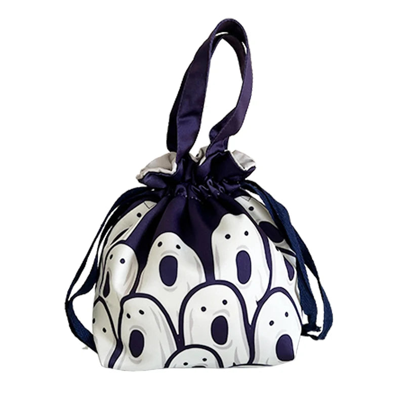 VIKAMA 12-Piece Halloween Gift Bags - Halloween Hand-Held Candy Bags - Satin Drawstring Bags Suitable for Festivals