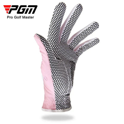 PGM 1 Pairs Women Golf Gloves Soft Breathable PU Leather With Non-Slip Particle Outdoor Sports Wholesale Golf Gloves Ladies
