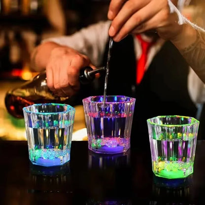 24/48Pcs LED Glowing Glasses Cup Light Up Shot Cup LED Flash Drinking Glasses Light Up Shot Glasses for Party Glow in the Dark ﻿