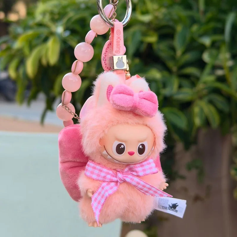 Mini Labubu Clothing Pink Bow Clothes for 10.5cm Labubu V4 the Monsters Pin for Love Series Doll Clothes Outfit Accessories