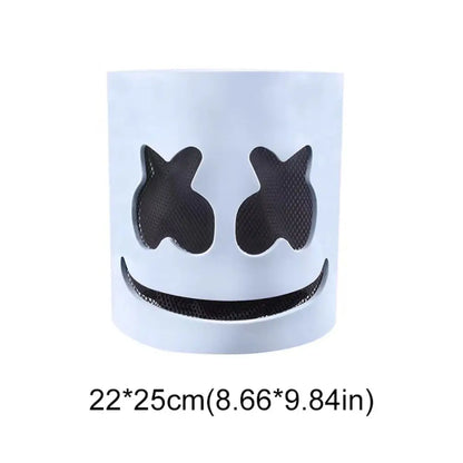 Cool LED Halloween Luminous Head Cover Neon Glowing DJ Marshmallow Mask Plastic Universal Cosplay Headgear Night Club