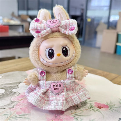 Labubu Ropa Cute Doll Clothes Outfit Accessories Classic Dress Set for 17CM Labubu V2 Mini Dolls Clothing Girl Kid Gift