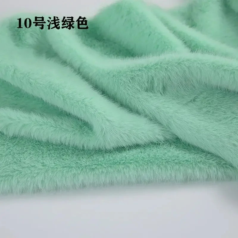 2cm Faux Mink Fur Plush Fabric by the Meter for Clothing Scarf Dolls Background Decoration Diy Sewing Cloth Soft Pink White Blue