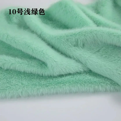 2cm Faux Mink Fur Plush Fabric by the Meter for Clothing Scarf Dolls Background Decoration Diy Sewing Cloth Soft Pink White Blue
