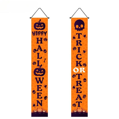 Halloween Hanging Door Curtain Skeleton Banner Happy Halloween Party Porch Sign for Home Party Decor Halloween Decorations 2025
