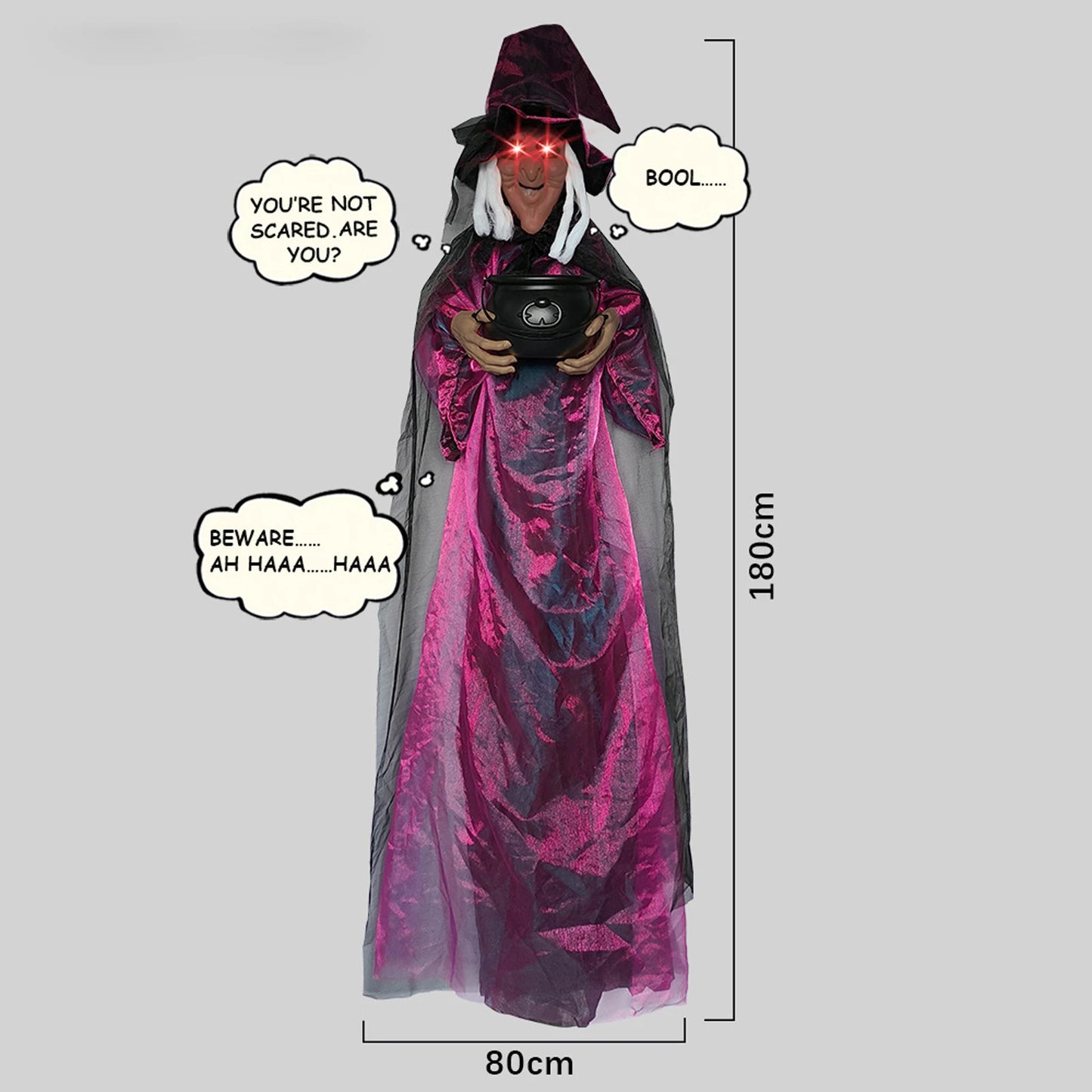 Halloween Voice Controlled Luminous Screaming Haunted Witch Escape Room Horror Haunted House Decorative Props