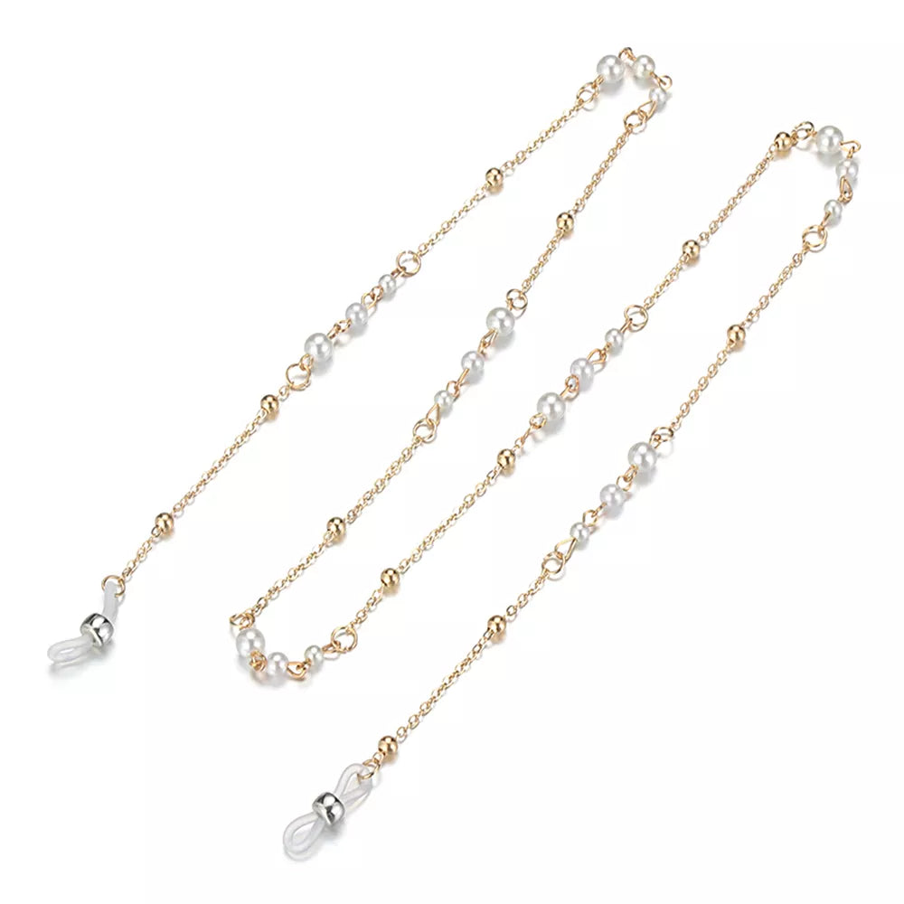 1PCs Women Fashion Pearls Sunglasses Chains Gold Eyeglasses Chains Sunglasses Holder Necklace Eyewear Retainer Accessories