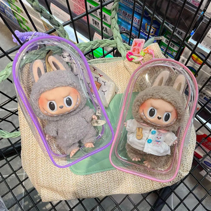 1Pc 19.5*10.5*5cm Mystery Box Storage Case Doll Organizer Box Square Plush Dolls Display Bag for Labubu Doll Accessories