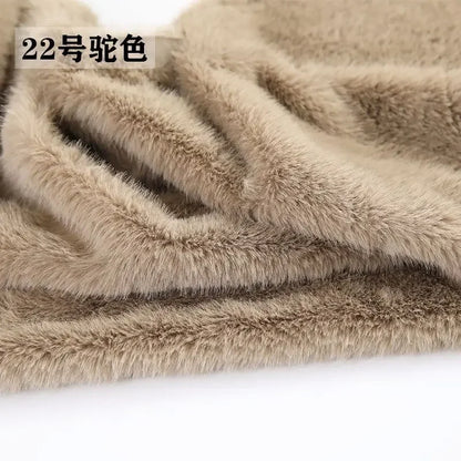2cm Faux Mink Fur Plush Fabric by the Meter for Clothing Scarf Dolls Background Decoration Diy Sewing Cloth Soft Pink White Blue