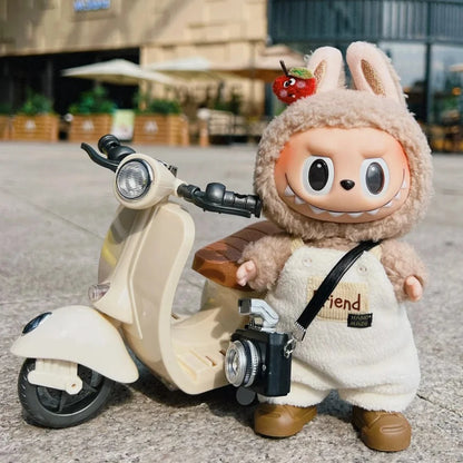 Doll Mini Electric Motorcycle Children's Toy for Labubu Toy Motor for Doll (No Doll)