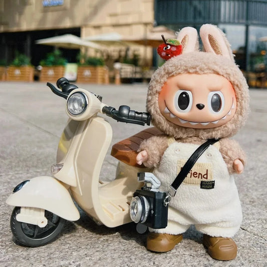 Doll Mini Electric Motorcycle Children's Toy for Labubu Toy Motor for Doll (No Doll)