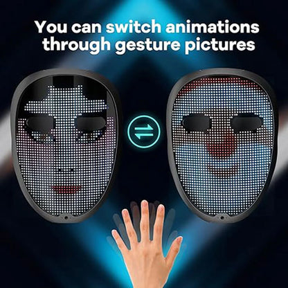 Bluetooth APP Light Up LED Mask Diy Picture Animation Text Halloween Christmas Carnival Costume Party Game Child Masks Deco GIFT