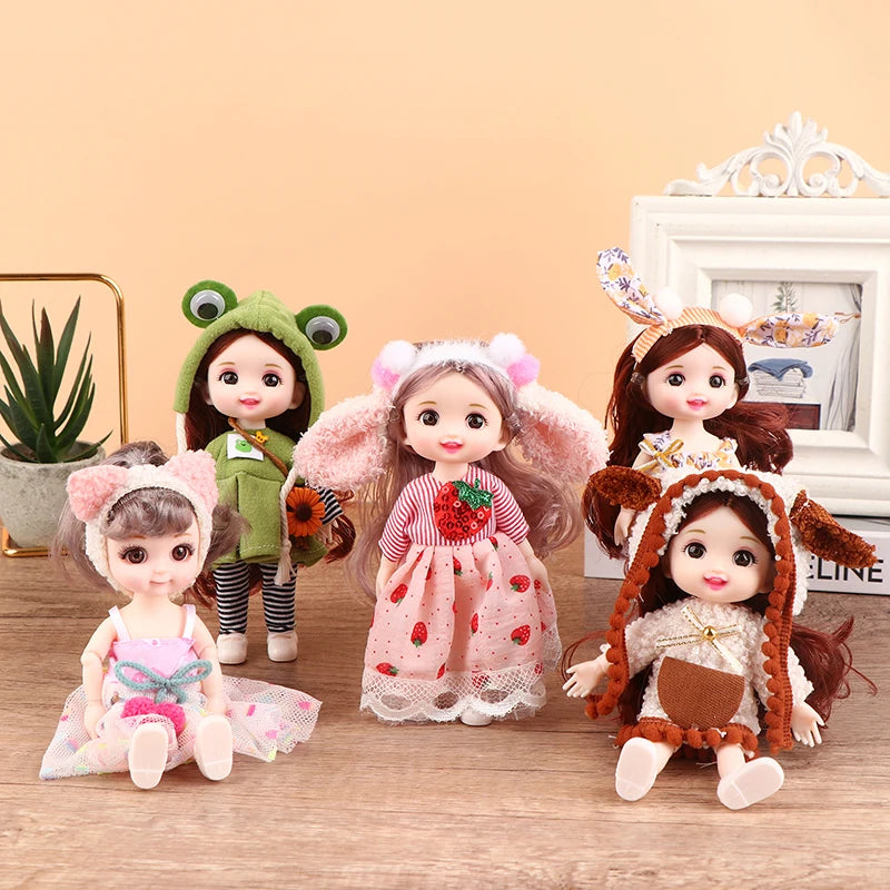 Innovative and Practical for Girls Birthday Gift Cute Fashion Princess DIY Dress Up Toys New 16CM Exquisite Mini Imitation Dolls