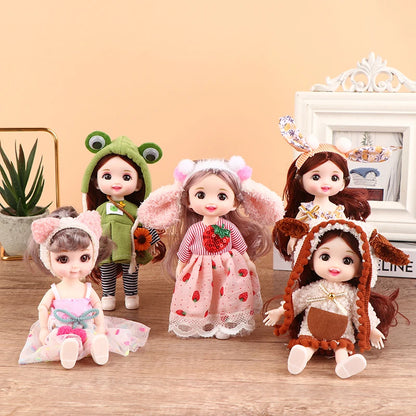 Innovative and Practical for Girls Birthday Gift Cute Fashion Princess DIY Dress Up Toys New 16CM Exquisite Mini Imitation Dolls