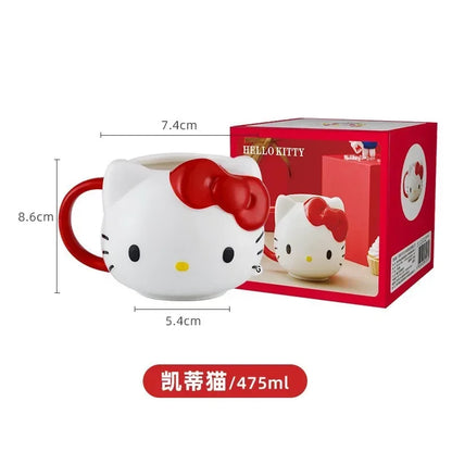 MINISO Sanrio Kuromi Creative Fun Embossed Mug Blanket Bear Yukui Dog Cute Soft Cute Shaped Ceramic Mugs