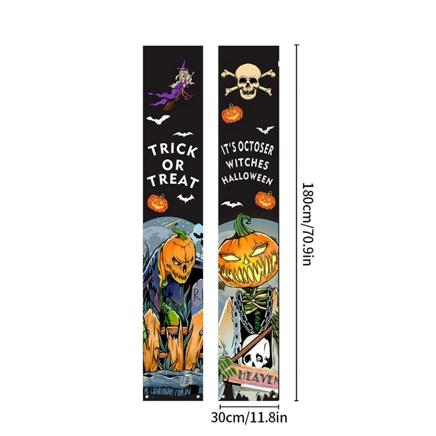 Mexican Day of the Dead Halloween Couplet Scary Skeleton Couple Flag Halloween Decoration Hanging Flag Banner Door Decor