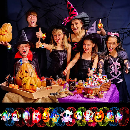 Halloween LED Party Favors Kids Flashing Bracelets Christmas Light Up Toys Treat Bag Fillers Goody Gift Fillers Non Candy