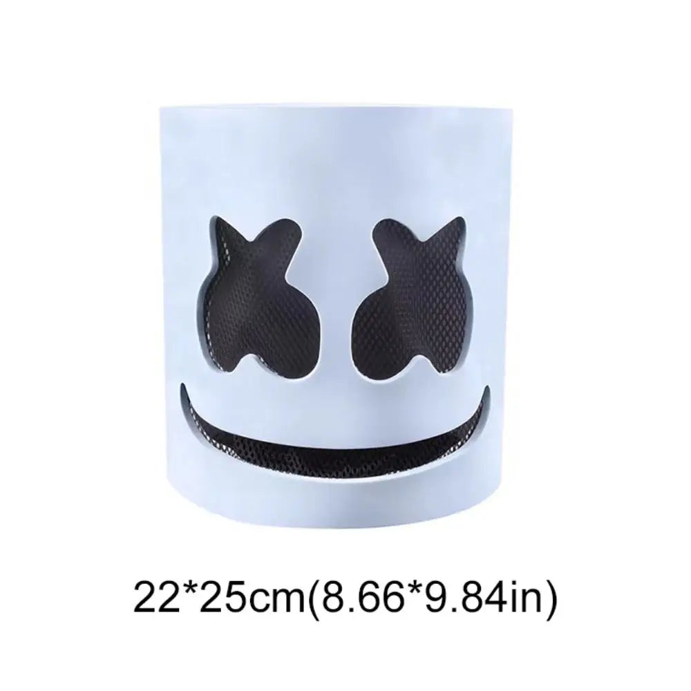 Unique LED Halloween Luminous Head Cover Glowing Plastic DJ Marshmallow Mask Universal Neon Cosplay Headgear Night Club