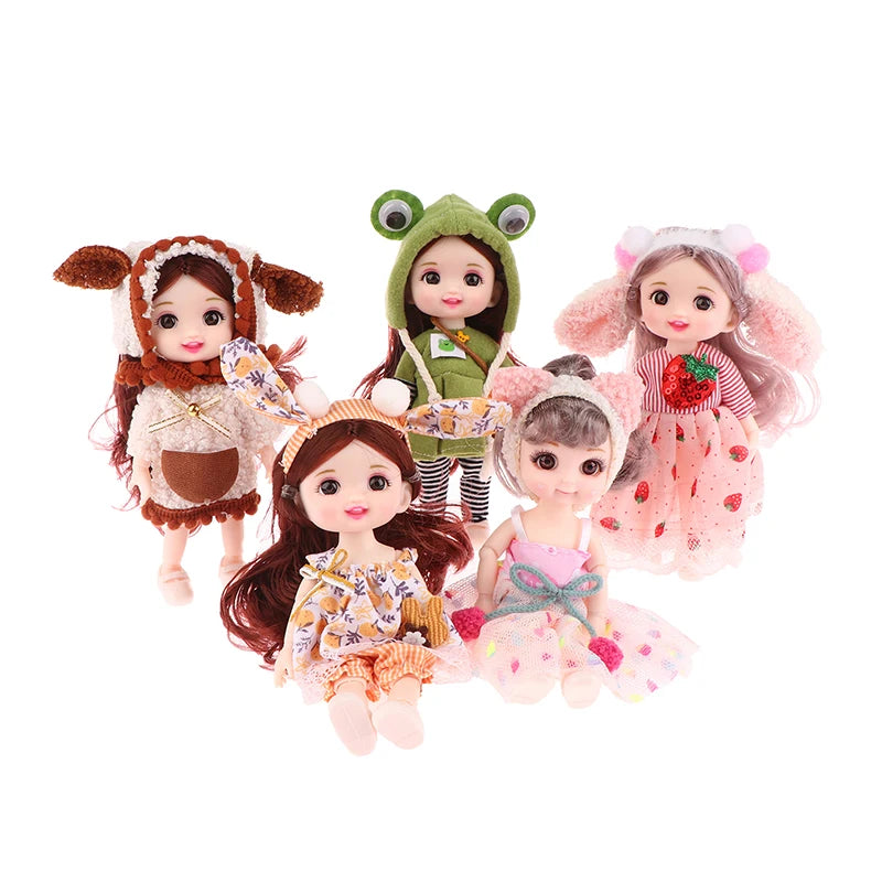 Innovative and Practical for Girls Birthday Gift Cute Fashion Princess DIY Dress Up Toys New 16CM Exquisite Mini Imitation Dolls