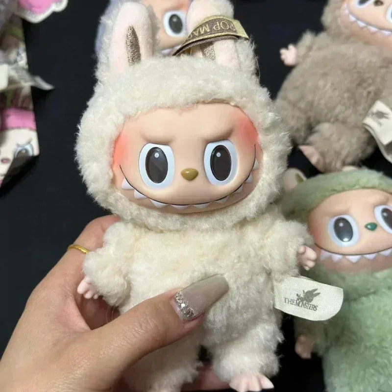 16cm Labubu the Monsters Heartbeat Macaron Enamel Face Cute Stuffed PVC Figurine Ornament Kawaii Toy Kids Birthday Gifts Kids