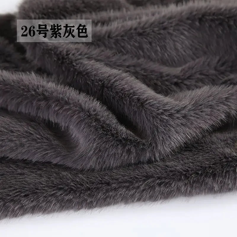 2cm Faux Mink Fur Plush Fabric by the Meter for Clothing Scarf Dolls Background Decoration Diy Sewing Cloth Soft Pink White Blue