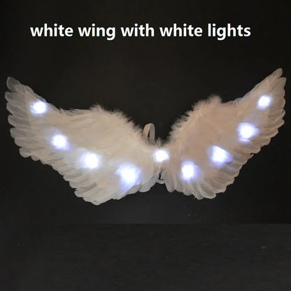Adult Women Girls Cute Flashing Wing Tutu Skirt LED Glow Headband Fairy Stick Tree Costume Party Favors Halloween Christmas