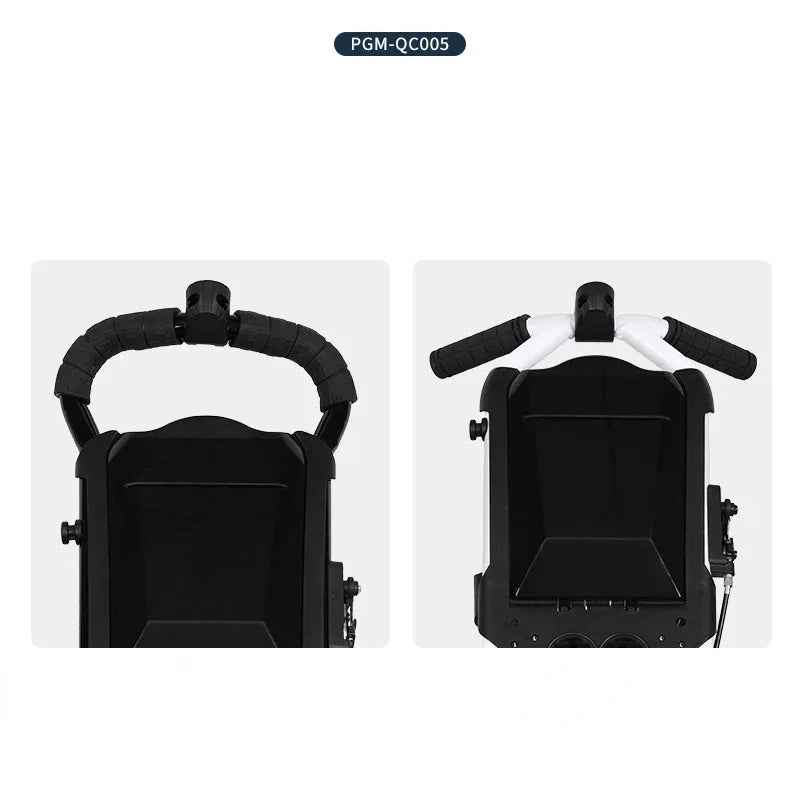 PGM Foldable Golf Bag Cart Four Wheels Aluminium Alloy Trolley With Umbrella Holder Bottle Cage Fixing Rope Manual Brake QC005