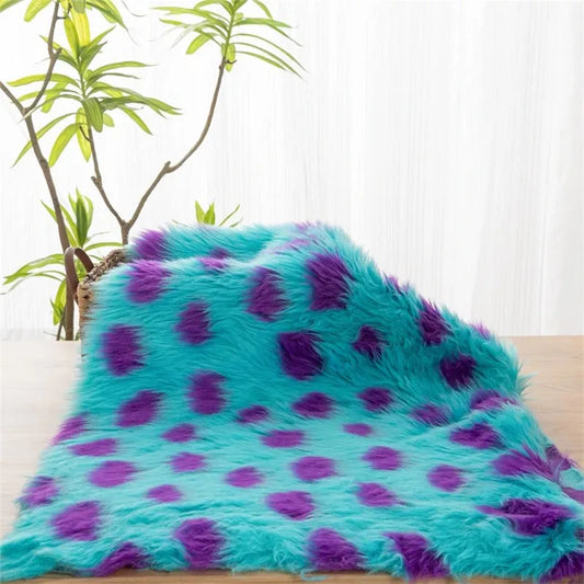Monsters Jacquard Faux Fur Fabric, Long Pile, Plush Toy, Fuzzy Coat, Shaggy, DIY Fabric, Heat Resistant, Cosplay, 1 Yard