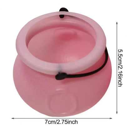12Pcs Halloween Candy Buckets Black Plastic Witch Cauldron Kettle Halloween Pot Goody Holder for Party Favors