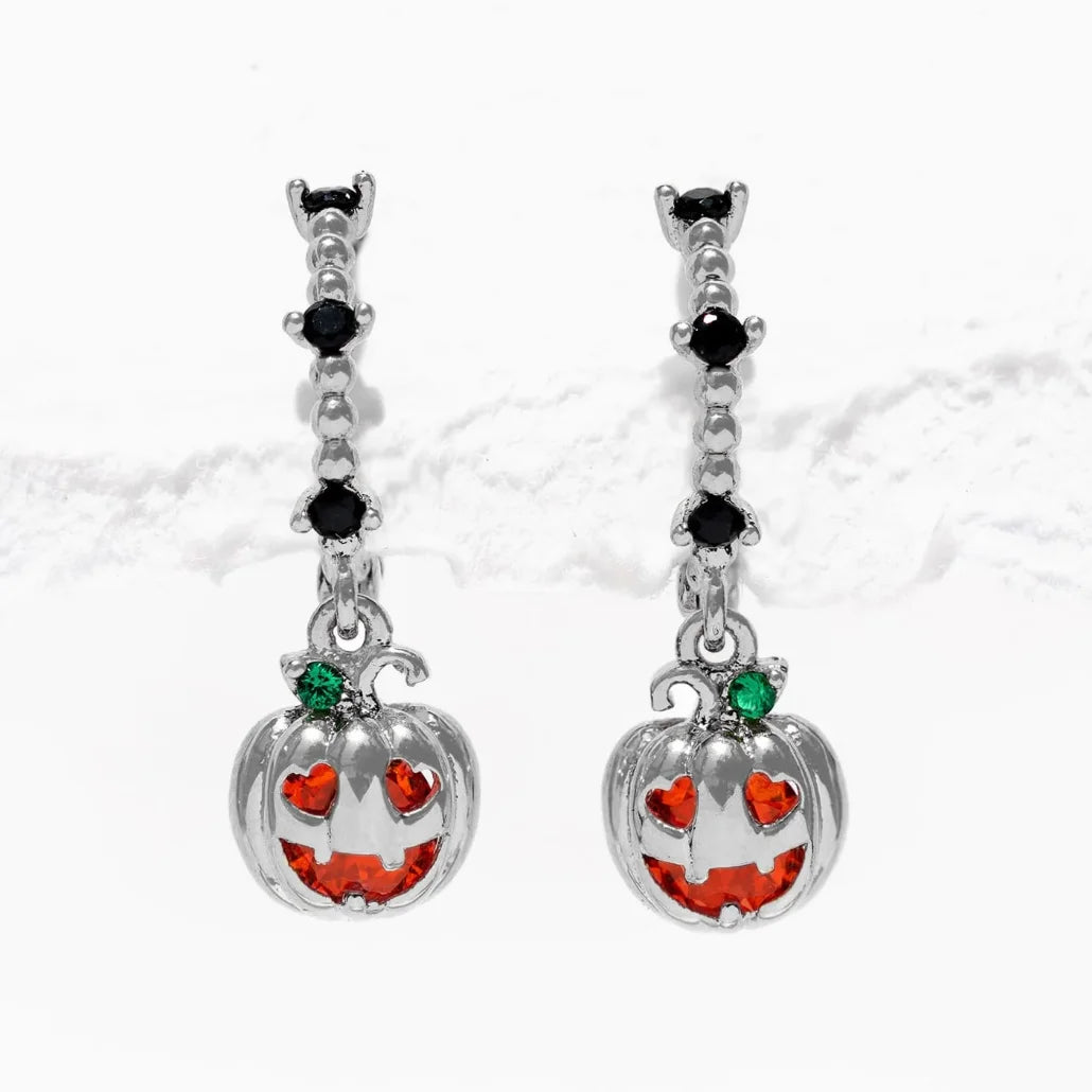 New Halloween Gothic Cute Oil Drip Pumpkin Ghost Skull Stud Earrings for Women Fashion Jewelry Gift Wholesale