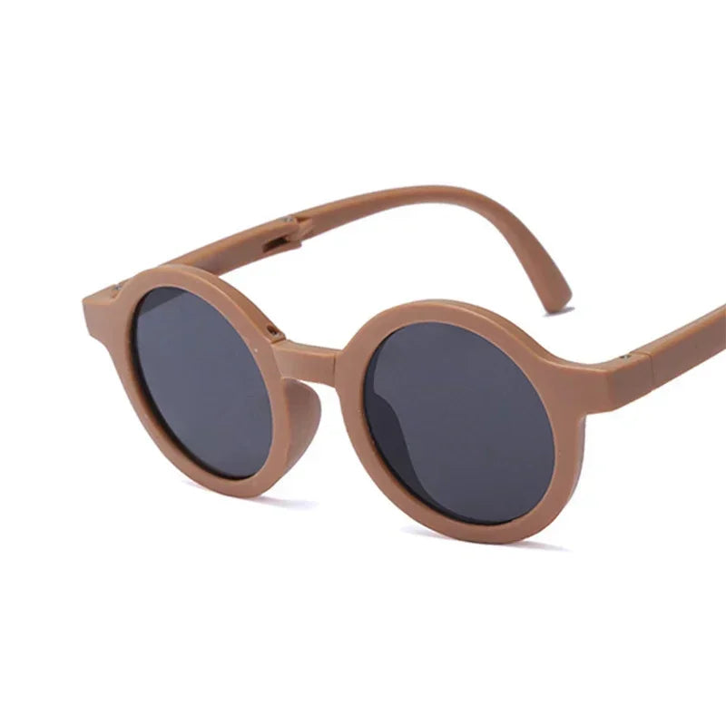 Classic Ins Folding Sunglasses Children Brand Designer Pink Round Frame Sun Glasses Girls Boys Lentes UV400 Gafas Sol Mujer