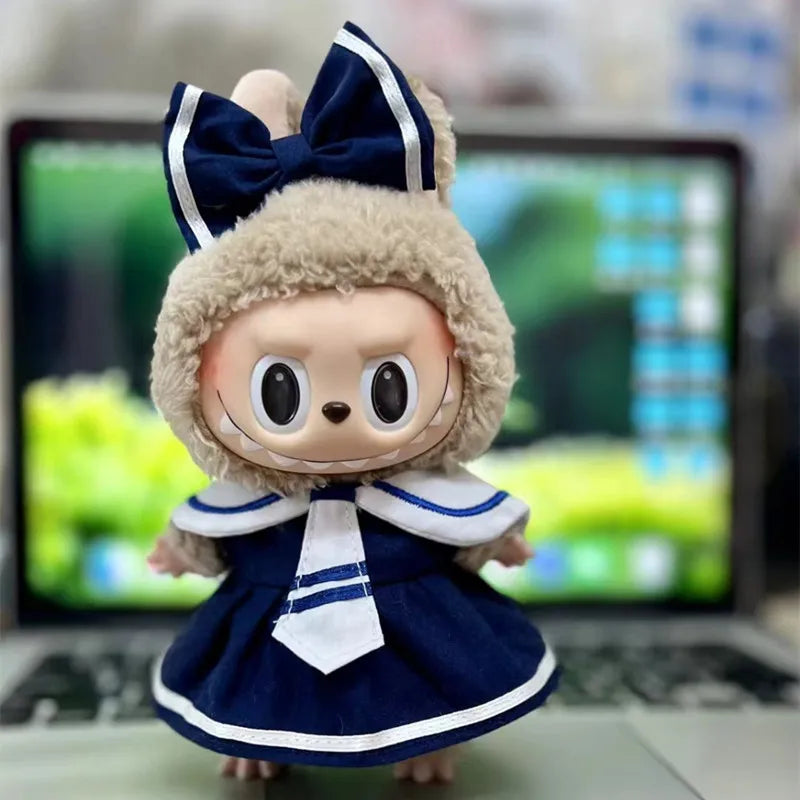 17cm Cute Mini Plush Doll'S Clothes Outfit Accessories for Korea Kpop Exo Labubu Idol Dolls Sweater Hoodie Clothing DIY Kid Gift