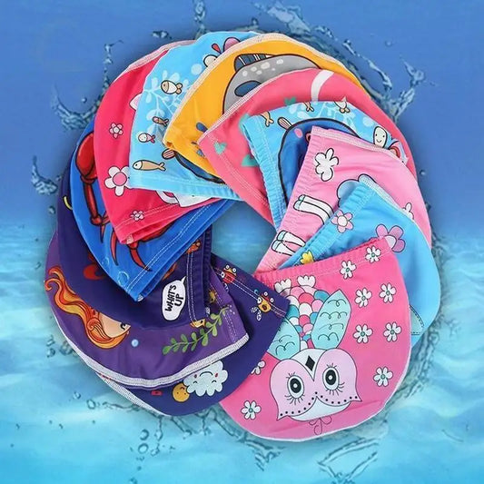 Cartoon Animal Children Swimming Cap Girls Boys Swimming Hat Elastic Kids Pool Swimming Cap 1-10 Years Old