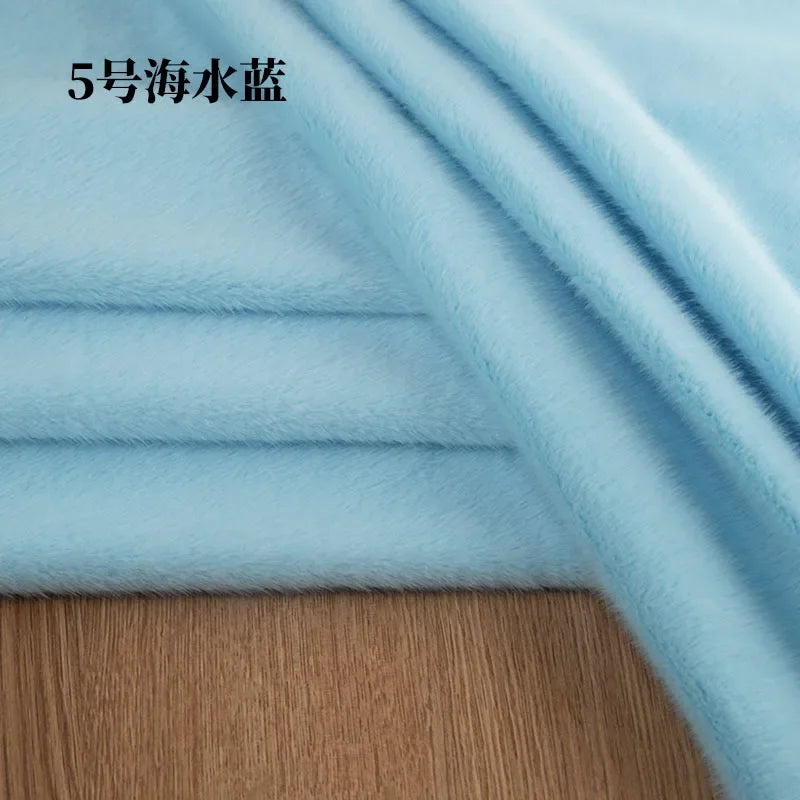 5mm Stretch European Mink Faux Fur Fabric High-Low Pattern for Clothing Scarves Hats Photo Props DIY Craft Decoration